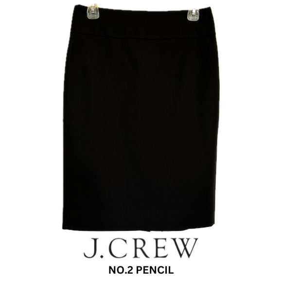 J.Crew No.2 Pencil Skirt in Stretch Cotton Blend Black Size 4 (fits like Size 6) - Picture 1 of 12